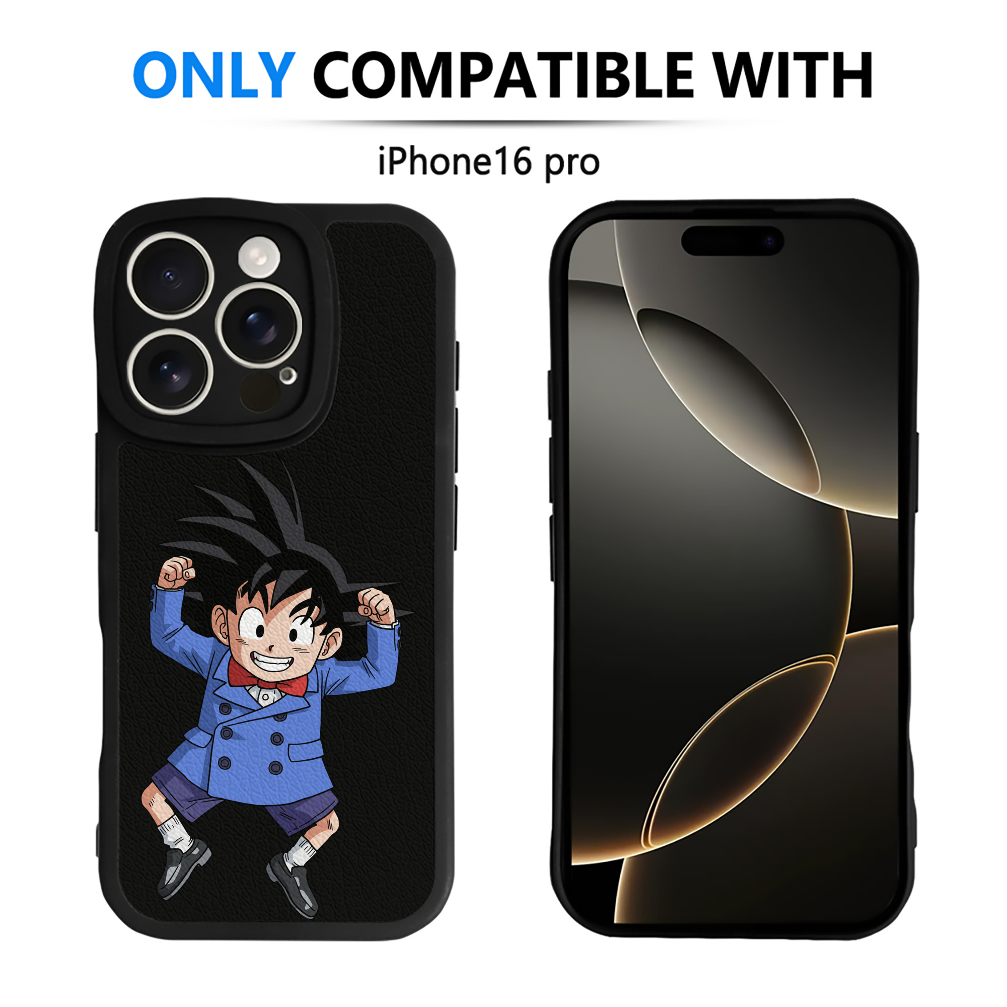 （画像用） ドラゴンボール 孫悟空（そん ごくう）Son Goku カカロット DRAGON BALL Kakarotto 【iPhone 16シリーズ対応】シリコンスマホケース（レザー調） 材質：シリコン